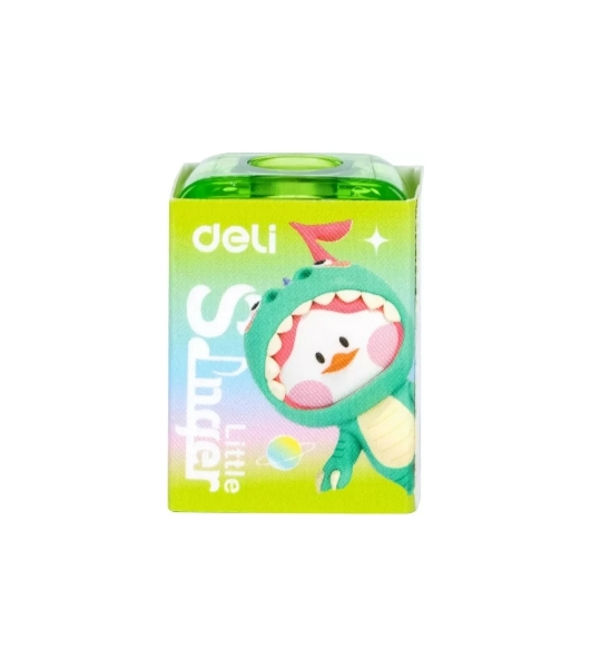 Точилка для карандашей ручная Deli EH552 Little Singer, 1 отверстие, пластик, ассорти, коробка