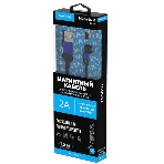 Кабель Maxvi MCm-02M blue, USB-A - MicroUSB, 2A, магнитный разъем, LED ток макс. нагрузки 2А, макс. напряжение 5V; стандарт USB 2.0; длина 1.5м, нейлоновая оплетка, съемный магнитный коннектор, LED подсветка, синий, фото2