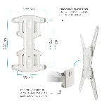 Кронштейн Kromax ATLANTIS-45 для 22'-65' белый Кр. стал. наст. для TV 22'-65', max 45 кг, 5 ст св., нак. +5°-15°, пов. 160°, от ст. 55-470 мм, max VESA 400x400 мм), фото2