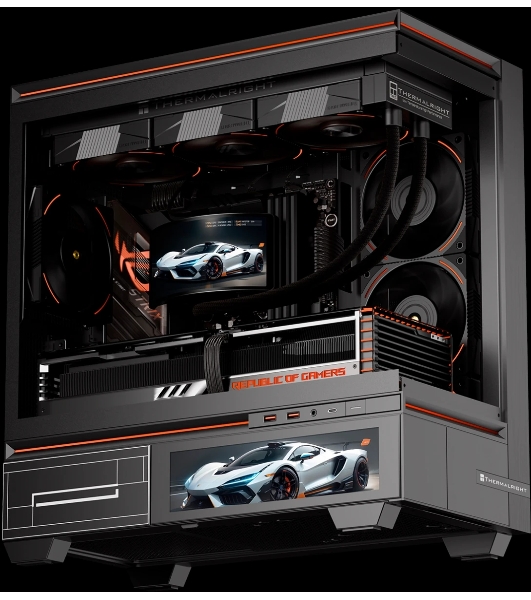 Система водяного охлаждения Thermalright Rainbow Vision 360 Turbo Soc-AM5/AM4/1200/1700/1851 черный 4-pin 28.1dB Al LCD Ret (R-VISION-TURBO-360-BL-ARGB)