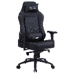 Кресло Cactus CS-CHR-0112BL-M черный, экокожа, 120 кг, подголовник, регулируемые подлокотники, механизм качания, фото 1