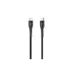 Кабель OLMIO STYLE, Type-C - Type-C, 60W, 1.2м, тканевая оплетка, черный, фото 1