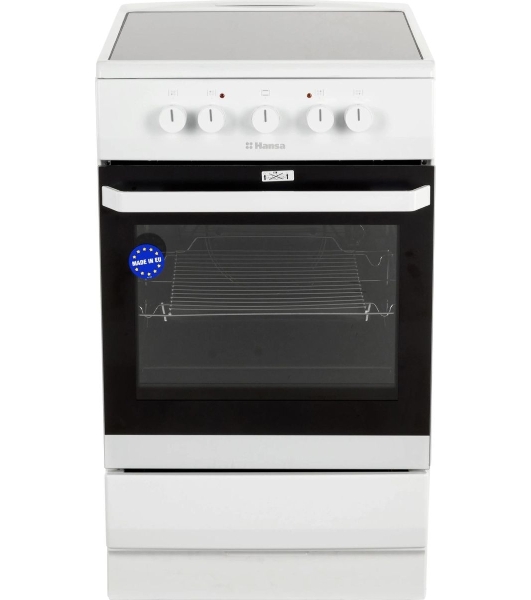 Плита электрическая Hansa FCCW54000 белый, конфорок 4 шт, духовка 68 л, 50 см x 85 см x 60 см