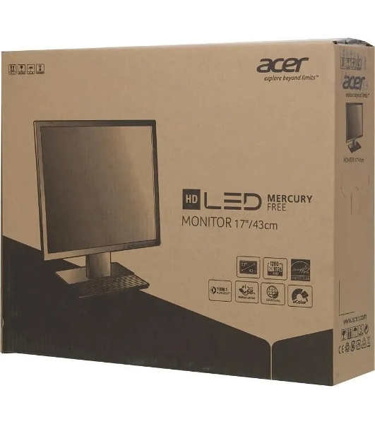 Монитор 17' Acer V176Lb TN 1280x1024, 75 Гц, 5 мс, 5:4, 250 кд/м², VGA, черный