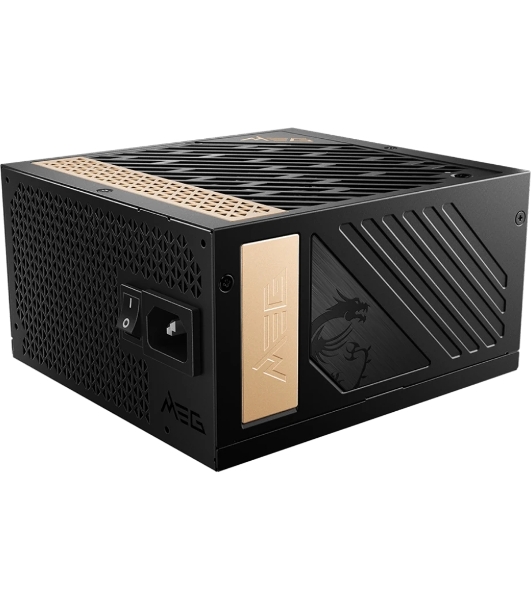 Блок питания MSI MEG Ai1300P (306-7ZP4A11-CE0), 1300Вт, 80 PLUS Platinum, 120мм, модульный, черный/золотой