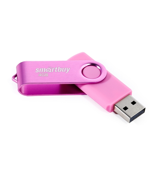 Флешка USB Smartbuy R/W Twist Pink (SB004 Gb2TWP), 4 Gb, USB 2.0, R/W 10/7, розовый