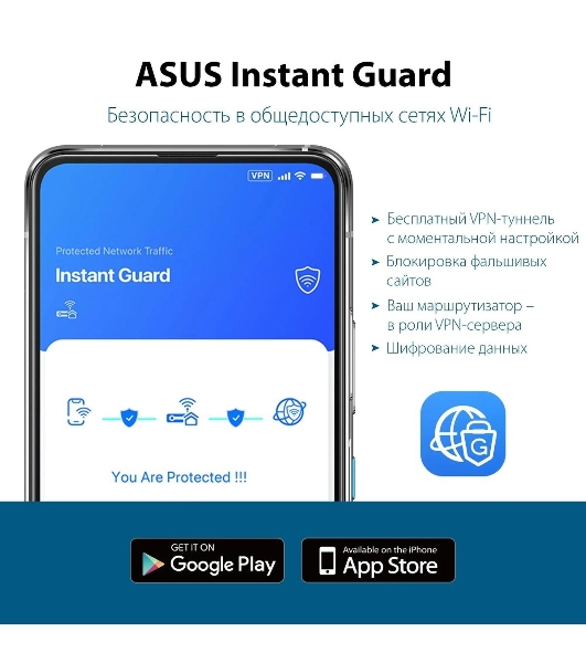 Роутер беспроводной Asus RT-AX52 AX1800 10/100/1000BASE-TX черный