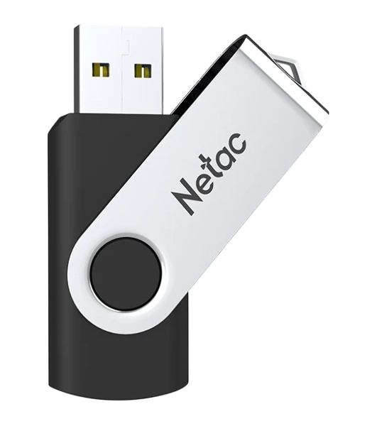 Флешка USB Netac U505 (NT03U505N-064G-32BK), 64Gb, USB 3.0, R/W 110/45, черный/серебристый