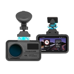 Видеорегистратор TrendVision TDR-725 Real 4K 2CH, 3840x2160, 3', с камерой заднего вида, GPS/ГЛОНАСС, Wi-Fi, G-сенсор, датчик движения, GPS-информатор