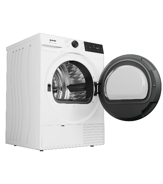 Сушильная машина Gorenje DG48D, отдельностоящая, ВхШхГ 850х600х625 мм, загрузка 8 кг, 15 программ, конденсационная сушка с тепловым насосом, поворотное/сенсорное управление, цифровой дисплей, Wi-Fi, датчик влажности белья, функция TwinAir, половинная загрузка, защита от сминания, отсрочка старта, функция 'Освежить', энергоэффективность D, цвет белый