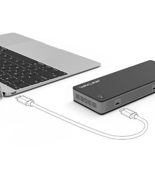 Док-станция WAVLINK WL-UTD21H, Thunderbolt 3, USB-A 3.2 Gen1/USB-A 3.2 Gen2/USB-C 3.2 Gen2/DisplayPort/RJ-45/Jack 3.5мм, USB