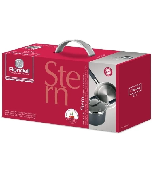 Ковш Rondell Stern RDS-008, 1.9л, с крышкой 16см, серый