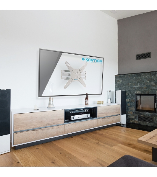 Кронштейн Kromax ATLANTIS-45 для 22'-65' белый Кр. стал. наст. для TV 22'-65', max 45 кг, 5 ст св., нак. +5°-15°, пов. 160°, от ст. 55-470 мм, max VESA 400x400 мм)