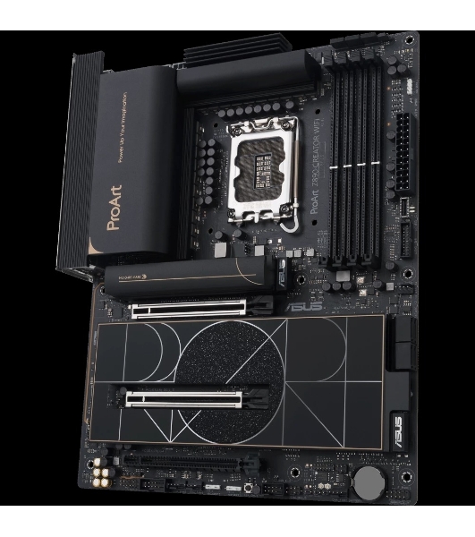 Материнская плата ASUS ProArt Z890-CREATOR WIFI, LGA 1851, Intel Z890, 4xDDR5, 4xSATA, 5xM.2, 2xPCIe 5.0 x16, 1xPCIe 4.0 x16, 1xHDMI, 1xDP, 1x 10Gb LAN, 1x 2.5Gb LAN, 2xUSB-C 10Gbps, 6xUSB-A 10Gbps, 1xUSB-A 2.0, 7.1, ATX