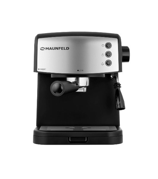Кофеварка рожковая Maunfeld MF-734BK черный, исп. кофе - молотый/чалды, 1.5 л, 850 Вт, 15 бар