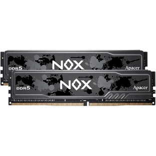 Оперативная память Apacer Nox, DDR5, 32Gb (2x16Gb), 5200MHz, CL40, DIMM, радиатор, серый/черный