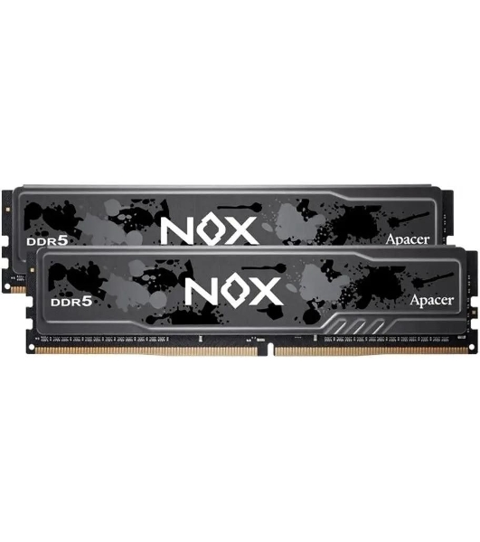 Оперативная память Apacer Nox, DDR5, 32Gb (2x16Gb), 5200MHz, CL40, DIMM, радиатор, серый/черный