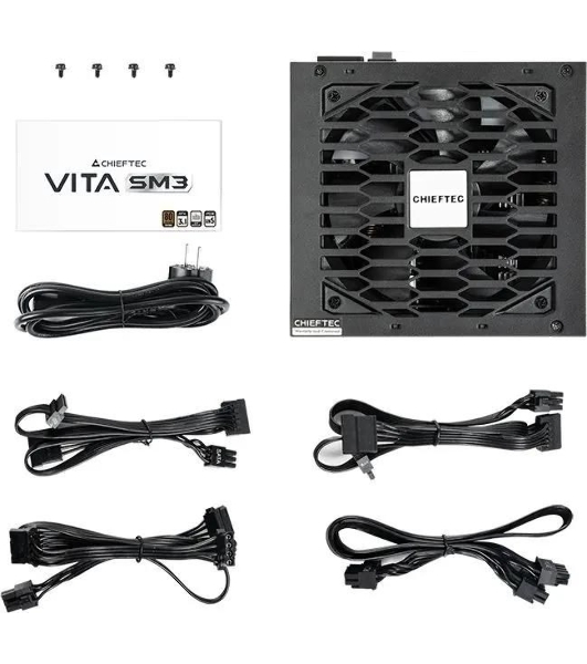 Блок питания Chieftec Vita SM3 BPX-850-C (ATX 3.1, 850W, 80 PLUS BRONZE, Active PFC, 120мм fan, Semi-modular Cable Management) Retail