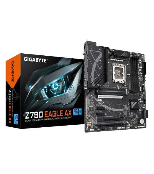 Материнская плата Gigabyte Z790 EAGLE AX, LGA 1700, Intel Z790, 4xDDR5, 4xSATA, 3xM.2, 1xPCIe 3.0 x1, 1xPCIe 4.0 x4, 1xPCIe 5.0 x16, 1xHDMI, 1xDP, 1x 2.5Gb LAN, 2xUSB-A 2.0, 4xUSB-A 3.2 Gen 1, 1xUSB 3.2 Gen 2, 7.1, ATX