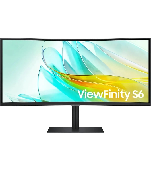 Монитор 34' Samsung ViewFinity S6 S34C650UAIXCI VA 3440x1440, 100 Гц, 5 мс, 21:9, 350 кд/м², 1xHDMI, 1xDP, 3xUSB, 1xUSB-C, 1xUSB-B, 1x3.5 мм, 2x5 Вт, изогнутый R1000, черный