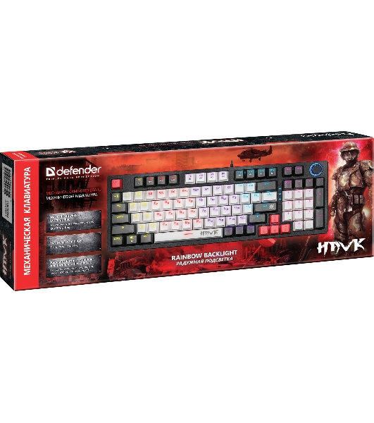 Клавиатура Defender Hawk GK-418 проводная, USB Type-A, чёрный