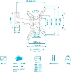 Кронштейн Arm media MARS-7 черный, 15 шт/уп. Кр. стал. настенный для TV 20'-43', max 25 кг, 5 ст св., нак. +5°-15°, пов. ±60° от ст. 66-198 мм. max VESA 200x200 мм., фото4