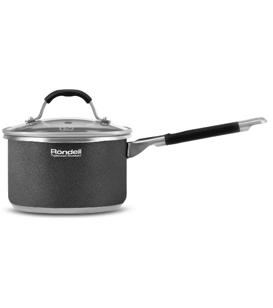 Ковш Rondell Stern RDS-008, 1.9л, с крышкой 16см, серый