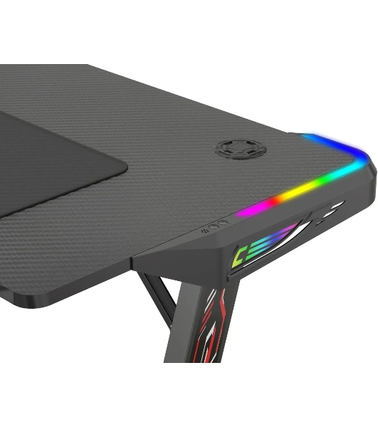 Стол игровой Cactus CS-GTZ-BK-RGb столешница ДСП, черный каркас черный