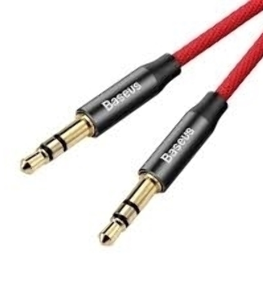 Кабель Baseus CAM30-C91 Yiven Audio Cable M30 AUX 3.5мм (M) to AUX 3.5мм (M) 1.5m Red+Black