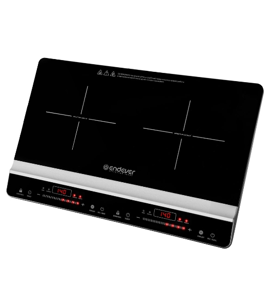 Плитка электрическая индукционного типа с двумя конфорками Endever Skyline IP-66, черный, мощность 1800 Вт+1300 Вт, диаметр посуды 12-26 см, 2 шт/уп