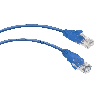 Шнур комм. Cabeus, кат. 5е, неэкр., U/UTP, RJ45/RJ45, LSZH, AWG24, 0.5м, синий