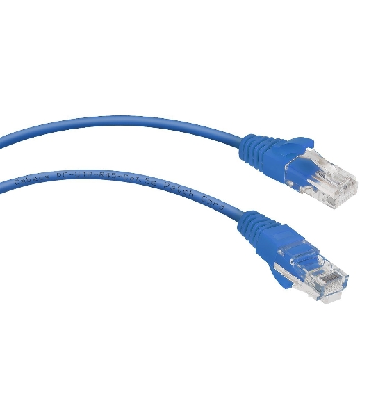 Шнур комм. Cabeus, кат. 5е, неэкр., U/UTP, RJ45/RJ45, LSZH, AWG24, 0.5м, синий