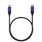 Кабель Maxvi MCw-100TT blue USB-C - USB-C, 5A разъемы USB-C - USB - C, Максимальная мощность 100W, ток макс. нагрузки 5А, макс. напряжение 20V;стандарт USB 3.1, длина 1.2м, нейлоновая оплетка, металлические корпуса разъемов, цвет синий., фото 1