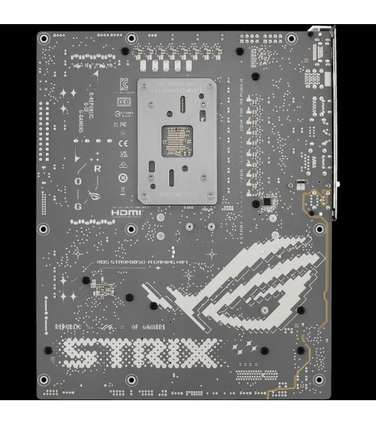Материнская плата ASUS ROG STRIX B850-A GAMING WIFI, AM5, AMD B850, 4xDDR5, 2xSATA, 4xM.2, 1xPCIe 5.0 x16, 1xPCIe 4.0 x16, 1xPCIe x4, 1xDP, 1xHDMI, 1x2.5Gb LAN, 1xUSB-C 20Gbps, 1xUSB-C 10Gbps, 2xUSB-A 10Gbps, 4xUSB 5Gbps, 2xUSB-A 2.0, 3x3.5 мм, 7.1, ATX