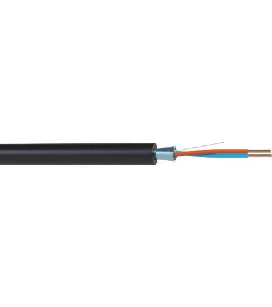 Кабель балансный микрофонный 200 м, 24 AWG, 0.22 мм2, диаметр 3.8 мм, экран, медь 7 x 0.20 мм, черный, бухта