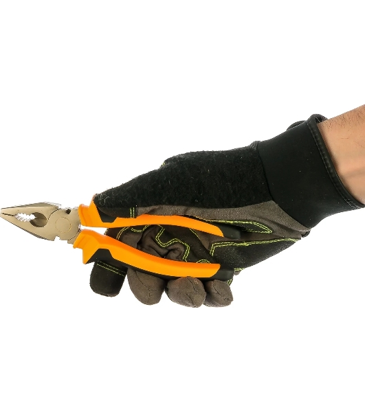 Плоскогубцы ВИХРЬ 180 мм., никелированные, двухкомпонентные рукоятки