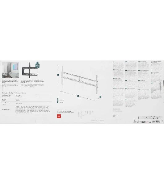 Кронштейн для телевизора Hama 00220843 черный 37'-120' макс.100кг настенный фиксированный