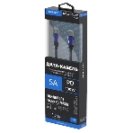 Кабель Maxvi MCw-100TT blue USB-C - USB-C, 5A разъемы USB-C - USB - C, Максимальная мощность 100W, ток макс. нагрузки 5А, макс. напряжение 20V;стандарт USB 3.1, длина 1.2м, нейлоновая оплетка, металлические корпуса разъемов, цвет синий., фото2