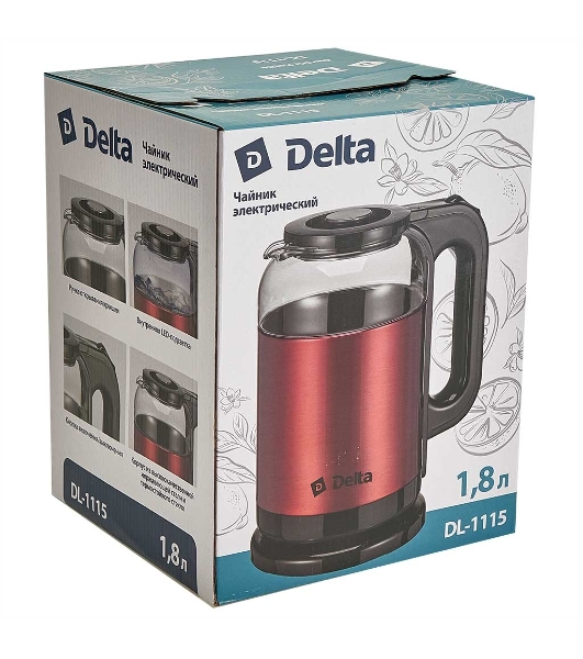 Чайник электрический DELTA DL-1115 красный