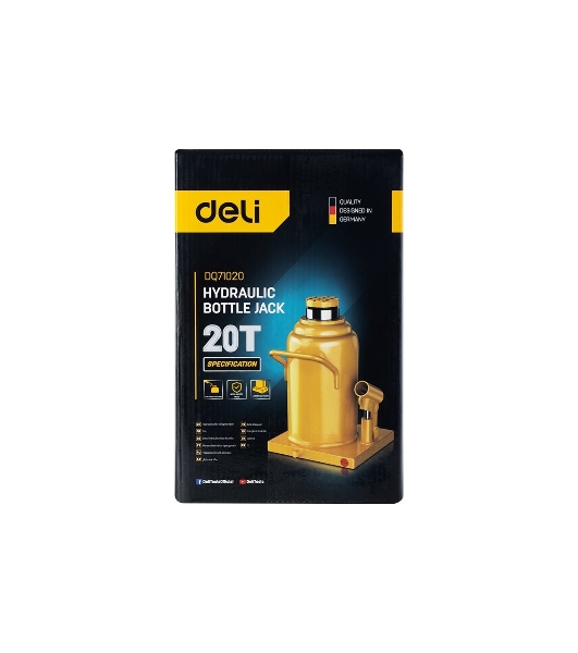 Домкрат бутылочный гидравлический Deli DQ71020 макс.грузоподъемность 20 т