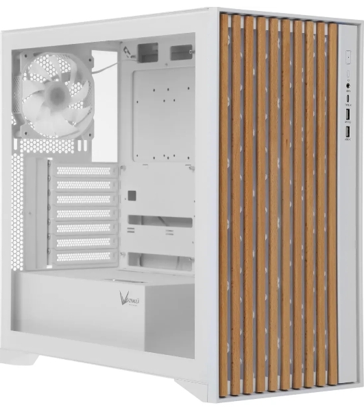Корпус Formula V Line TimberLine T0 White, ATX, wood+plastic front, TYPE-C*1, USB3.0*2, FRONT 3x120мм FRGB, REAR 1x120мм FRGB