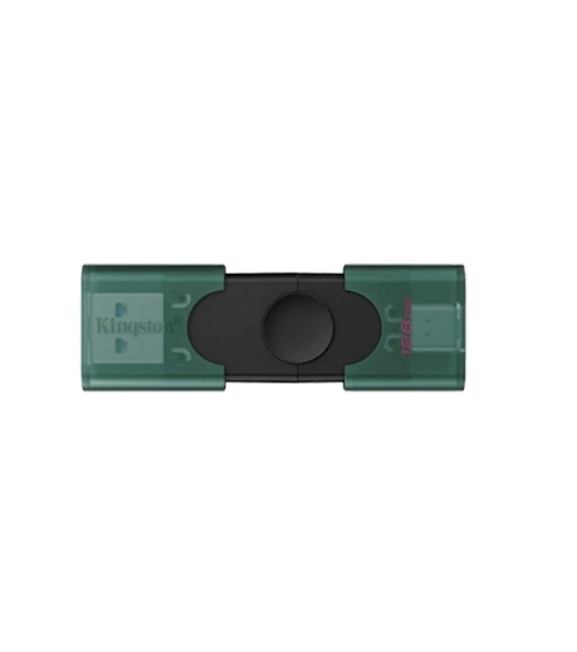 Флешка USB Kingston DataTraveler Duo (DTDEG2/128Gb), 128Gb, USB 3.2/Type-C, R/W 100/60, зеленая