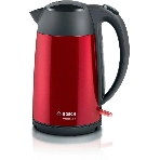 Электрочайник Bosch TWK3P424 красный, 1.7 л, 2400 Вт, скрытый нагревательный элемент, фото 1