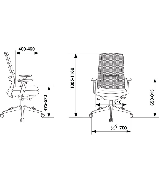 Кресло Бюрократ MC-915 TW-01 38-418 черный, сетка