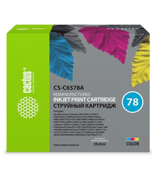 Картридж струйный Cactus CS-C6578A №78 цветной (39 мл)для HP DeskJet 900/1220C