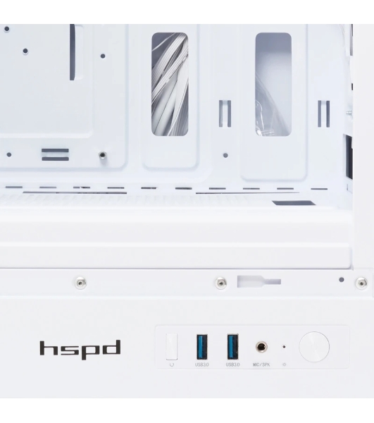 Компьютерный корпус HSPD M510, Mesh Mid Tower, белый, TG, 0.5 SPCC, 4x120мм ARGb ATX, mATX, mITX 180/280/160мм 1x2.5', 1x3.5', 7xPCI 2xUSB-A 3.0 517x277x418мм