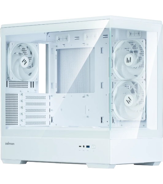 Компьютерный корпус ZALMAN P30 V2, MATX, белый, WINDOW, 2x3.5', 3x2.5', 1xUSB TYPE-C, 1xUSB 3.0, SIDE 2x120мм ARGb, REAR 1x120мм ARGb, VGA support