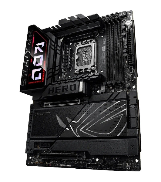 Материнская плата ASUS ROG MAXIMUS Z890 HERO, LGA 1851, Intel Z890, 4xDDR5, 4xSATA, 6xM.2, 1xPCIe 5.0 x16, 1xPCIe 4.0 x4, 1xPCIe x1, 1xHDMI, 2xUSB-C (видеовыход), 4xUSB-A 3.2 Gen 1, 4xUSB-A 3.2 Gen 2, 1xUSB-C 3.2 Gen 2, 2xUSB-C Thunderbolt 4, 2x 5Gb LAN, 2x3.5 мм, 7.1, ATX