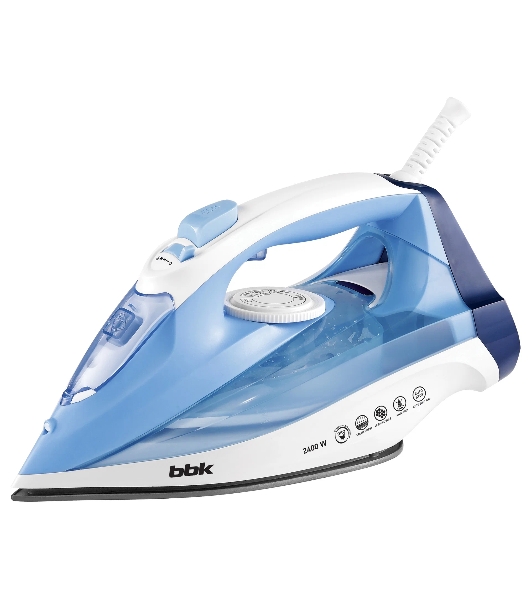 Утюг BBK ISE-2411 голубой, 2400 Вт, 40 г/мин, 140 г/мин, 300 мл