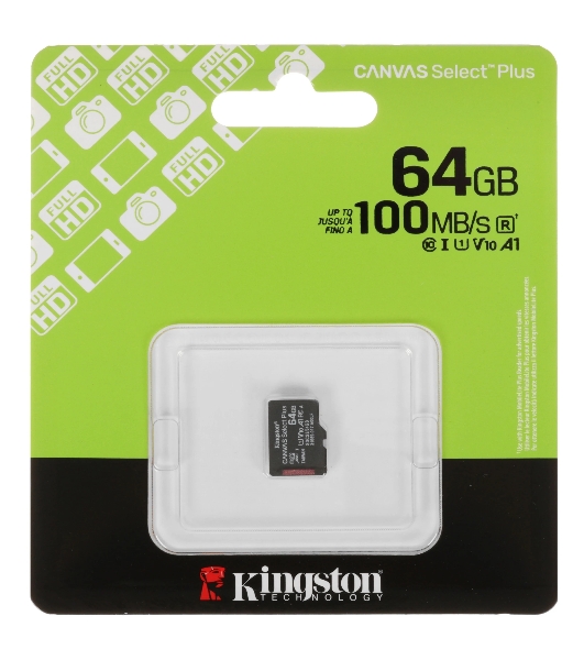 Флеш карта Kingston Canvas Select Plus microSDXC 64Gb C10 SDCS3/64GbSP